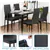 Compact Faux-Marble 5-Piece Dining Set for 4