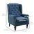 Tufted Wingback Accent Chair – Rolled Arms, Sturdy Frame - Blue