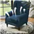Tufted Wingback Accent Chair – Rolled Arms, Sturdy Frame - Blue