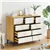 9-Drawer Storage Cabinet, Dresser with Wood Desktop, White (Natural)
