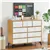 9-Drawer Storage Cabinet, Dresser with Wood Desktop, White (Natural)