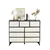9-Drawer Storage Cabinet, Dresser with Wood Desktop, White (Black)