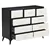 9-Drawer Storage Cabinet, Dresser with Wood Desktop, White (Black)