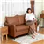 Moderno 2-Seater PU Leather Couch - Brown