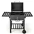 Portable Charcoal BBQ Grill with Foldable Side Tables & Wheels