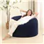Memory Foam Bean Bag Chair 3FT with Faux Rabbit Fur Cover