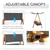 3 Seater Patio Swing Chair Convertible Swing Bed with Canopy