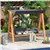 3 Seater Patio Swing Chair Convertible Swing Bed with Canopy