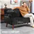 Modern Velvet Fabric Loveseat - Black