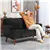 Modern Velvet Fabric Loveseat - Black