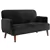 Modern Velvet Fabric Loveseat - Black