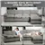 Comfort L-Shaped Sofa Sectional - Grey