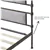 Queen Size Metal Bed Frame with Boucle Fabric Headboard(Grey)