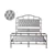 Queen Size Metal Bed Frame with Boucle Fabric Headboard(Grey)