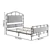 Queen Size Metal Bed Frame with Boucle Fabric Headboard(Grey)