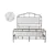 Queen Size Metal Bed Frame with Boucle Fabric Headboard(White)