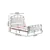 Queen Size Metal Bed Frame with Boucle Fabric Headboard(White)