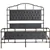 Queen Size Metal Bed Frame with Boucle Fabric Headboard(Dark Grey)