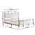 King Size Metal Bed Frame with Boucle Fabric Headboard(White)