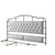 King Size Metal Bed Frame with Boucle Fabric Headboard(Grey)