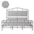 King Size Metal Bed Frame with Boucle Fabric Headboard(Grey)