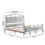 King Size Metal Bed Frame with Boucle Fabric Headboard(Grey)