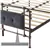 King Size Metal Bed Frame with Boucle Fabric Headboard(Dark Grey
