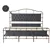 King Size Metal Bed Frame with Boucle Fabric Headboard(Dark Grey