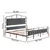 King Size Metal Bed Frame with Boucle Fabric Headboard(Dark Grey