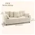 3 Seater Corduroy Sofa, Modern Upholstered Couch with Pillows, Beige