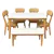 Modern 6-Piece Dining Table Set with Bench, Cushioned Chairs