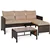 3-PC Curve Rattan Corner Set - Beige