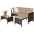 3-PC Curve Rattan Corner Set - Beige