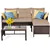 3-PC Curve Rattan Corner Set - Beige