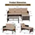 3-PC Curve Rattan Corner Set - Beige