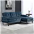 Tufted 3-Seater Sectional Sofa - Navy Blue