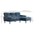 Tufted 3-Seater Sectional Sofa - Navy Blue