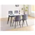 White Marble Dining Set - Dark Grey