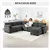 Cozy Corduroy Oversized U-Shaped Modular Sectional Sofa with Spring Cu