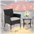 FDW Black 3-Piece Wicker Patio Bistro Set