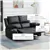 Black PU Leather Recliner Loveseat