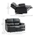 Black PU Leather Recliner Loveseat