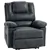 PU Leather Recliner Chair with Side Pockets - Black
