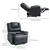 PU Leather Recliner Chair with Side Pockets - Black