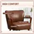 Calmiro Wood-Leg Modern Accent Chair - Brown