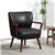Calmiro Wood-Leg Modern Accent Chair - Black