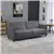 Button Tufted Fabric Sofa Bed - Charcoal Gray
