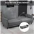 Button Tufted Fabric Sofa Bed - Charcoal Gray