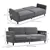 Button Tufted Fabric Sofa Bed - Charcoal Gray