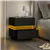 Modern Bedside Nightstand with LED Light - Black